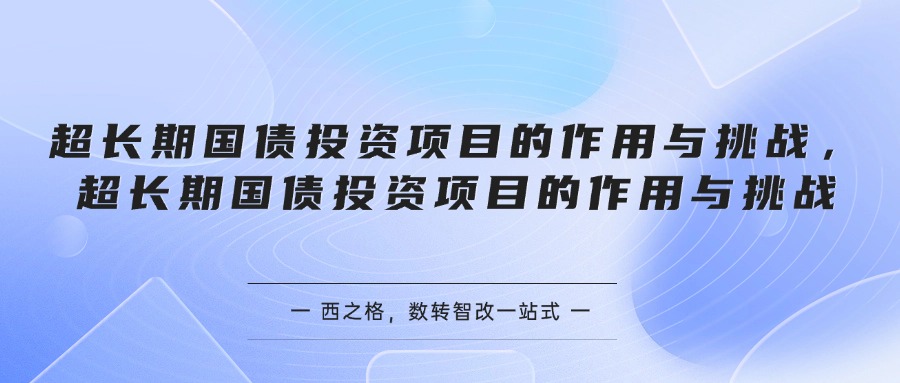 超长期国债投资项目的作用与挑战
