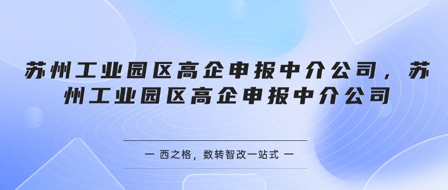 苏州工业园区高企申报中介公司