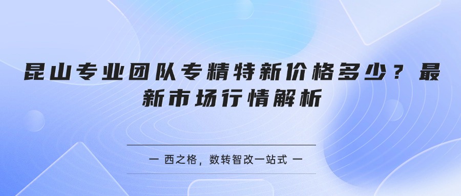 昆山专业团队专精特新价格多少?最新市场行情解析