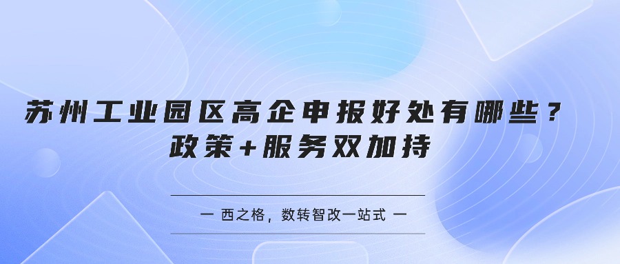 苏州工业园区高企申报好处有哪些？政策+服务双加持